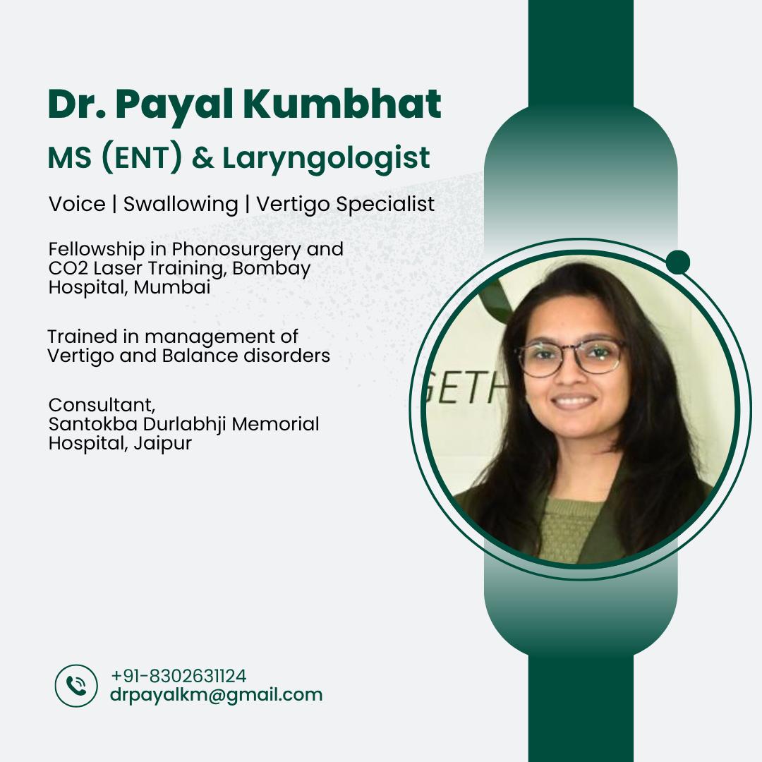 dr payal kumbhat voice swallowing vertigo specialist flyer