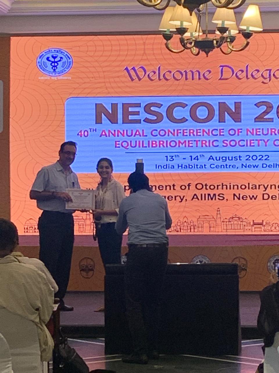 Gold Medal Presentation at NESCON-2022, AIIMS New Delhi